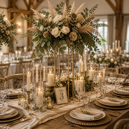 Rustic Neutral Table Decor