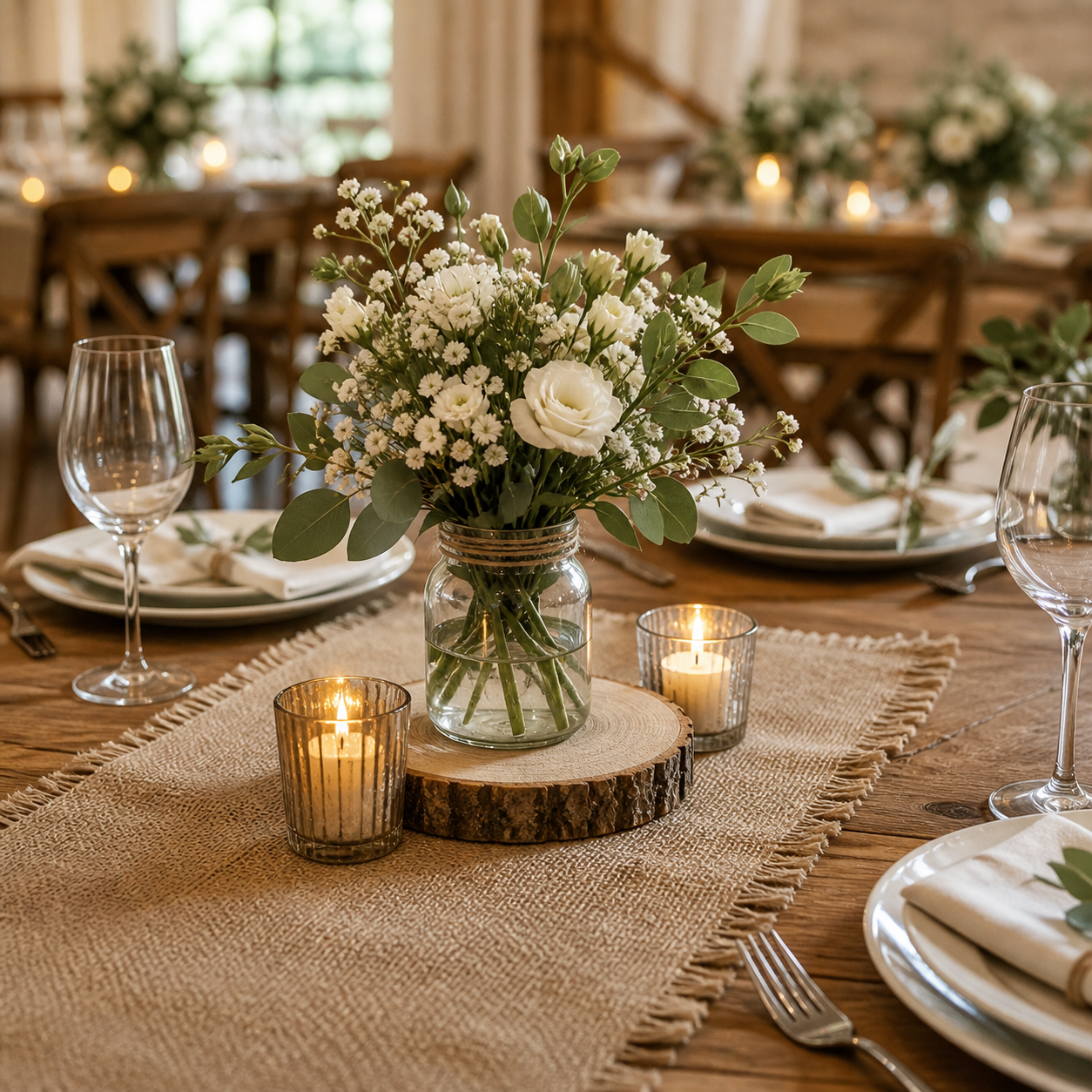 Rustic Neutral Table Decor