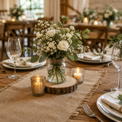 Rustic Neutral Table Decor