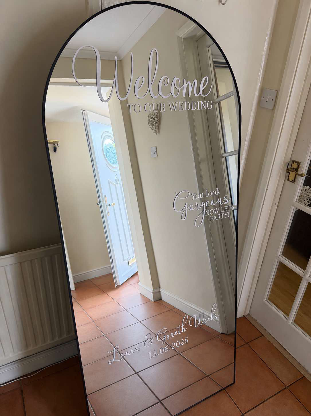 Elegant Arched Welcome Mirror